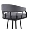 Armen Living Valerie 30" Swivel Slate Gray Faux Leather and Black Metal Bar Stool LCVLBAMBGR30 - alternate 6